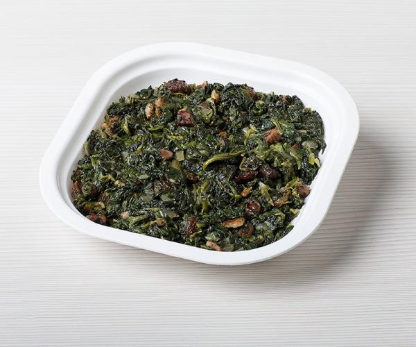 Espinacas bacon y pasas