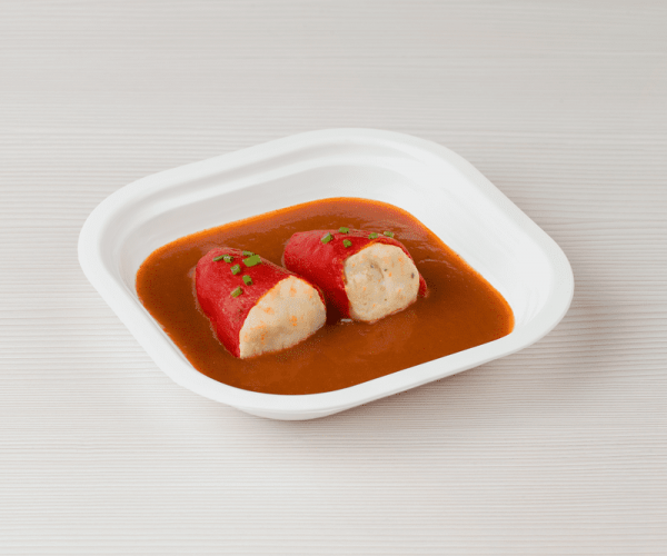 Pimientos rellenos de bacalao y salsa vizcaína